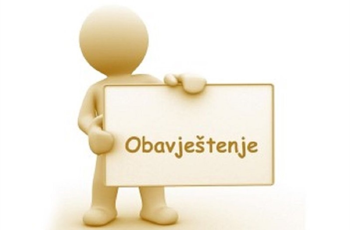 Obavještenje o  održavanju intervjua