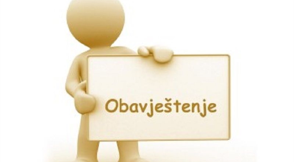 OBAVJEŠTENJE O ODRŽAVANJU PISMENOG I USMENOG ISPITA