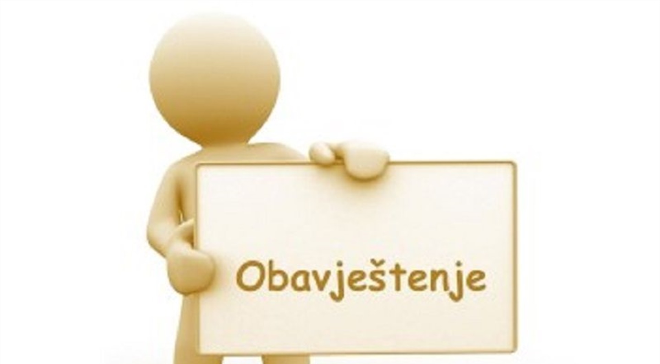 OBAVJEŠTENJE O ODRŽAVANJU PISMENOG I USMENOG ISPITA